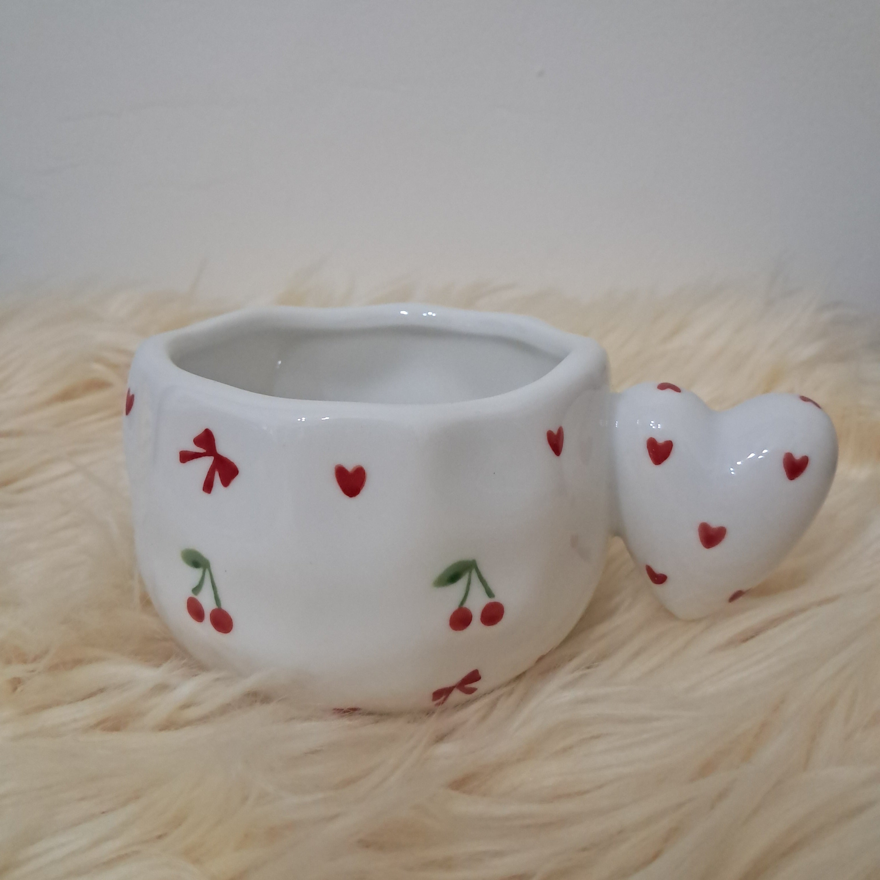 Heart-Handle Cherry Mug