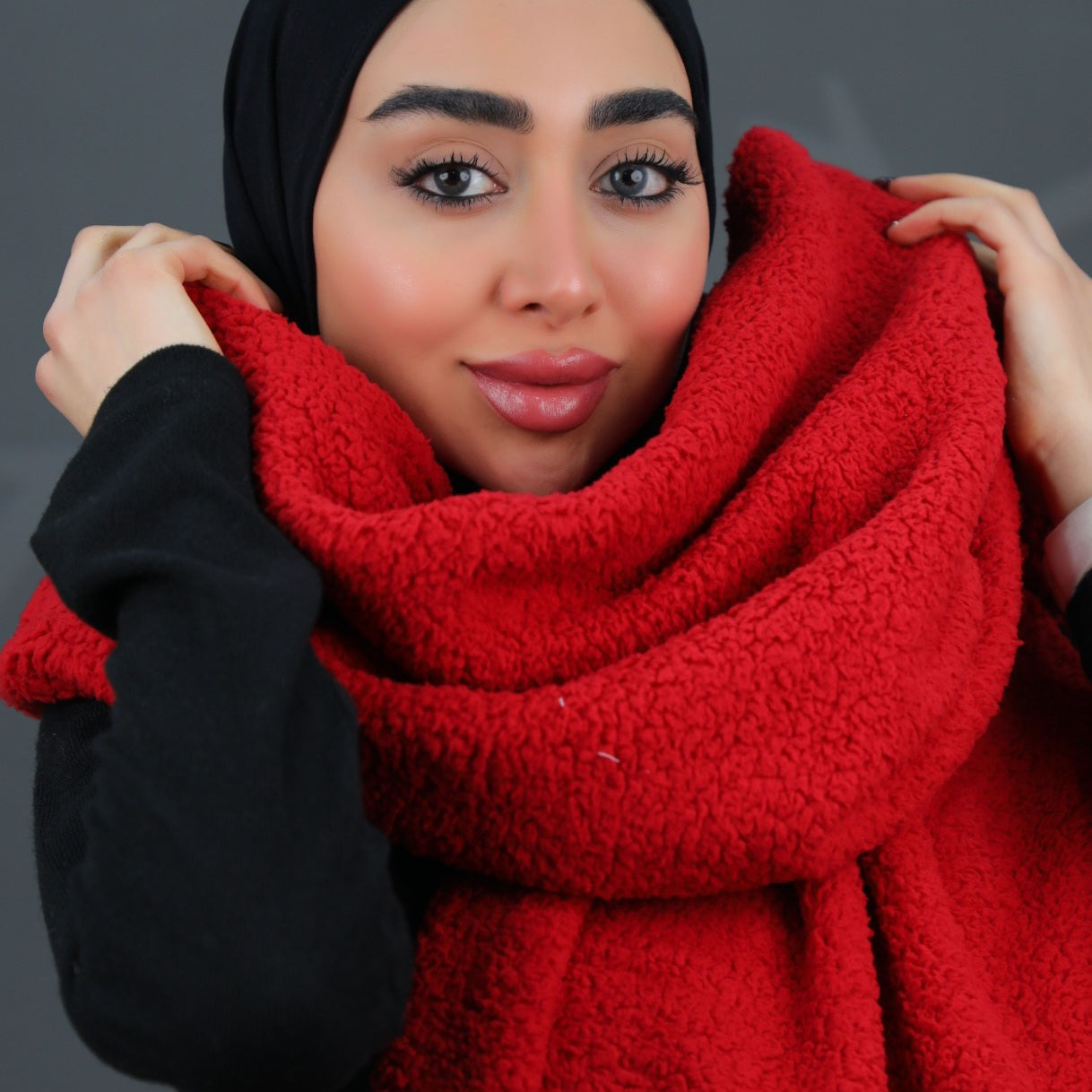 The Crimson Fringe Scarf