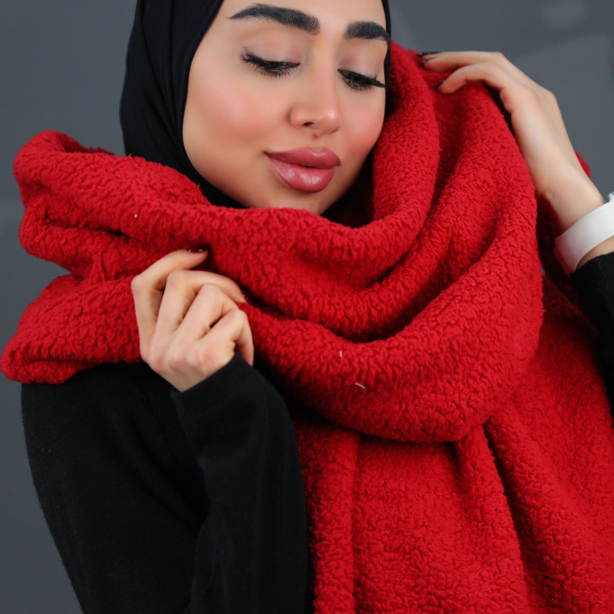 The Crimson Fringe Scarf