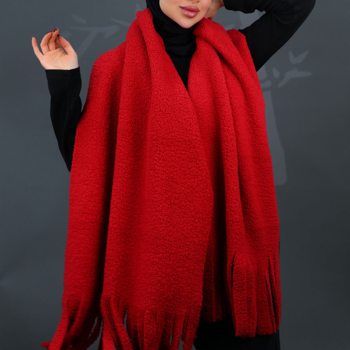 The Crimson Fringe Scarf