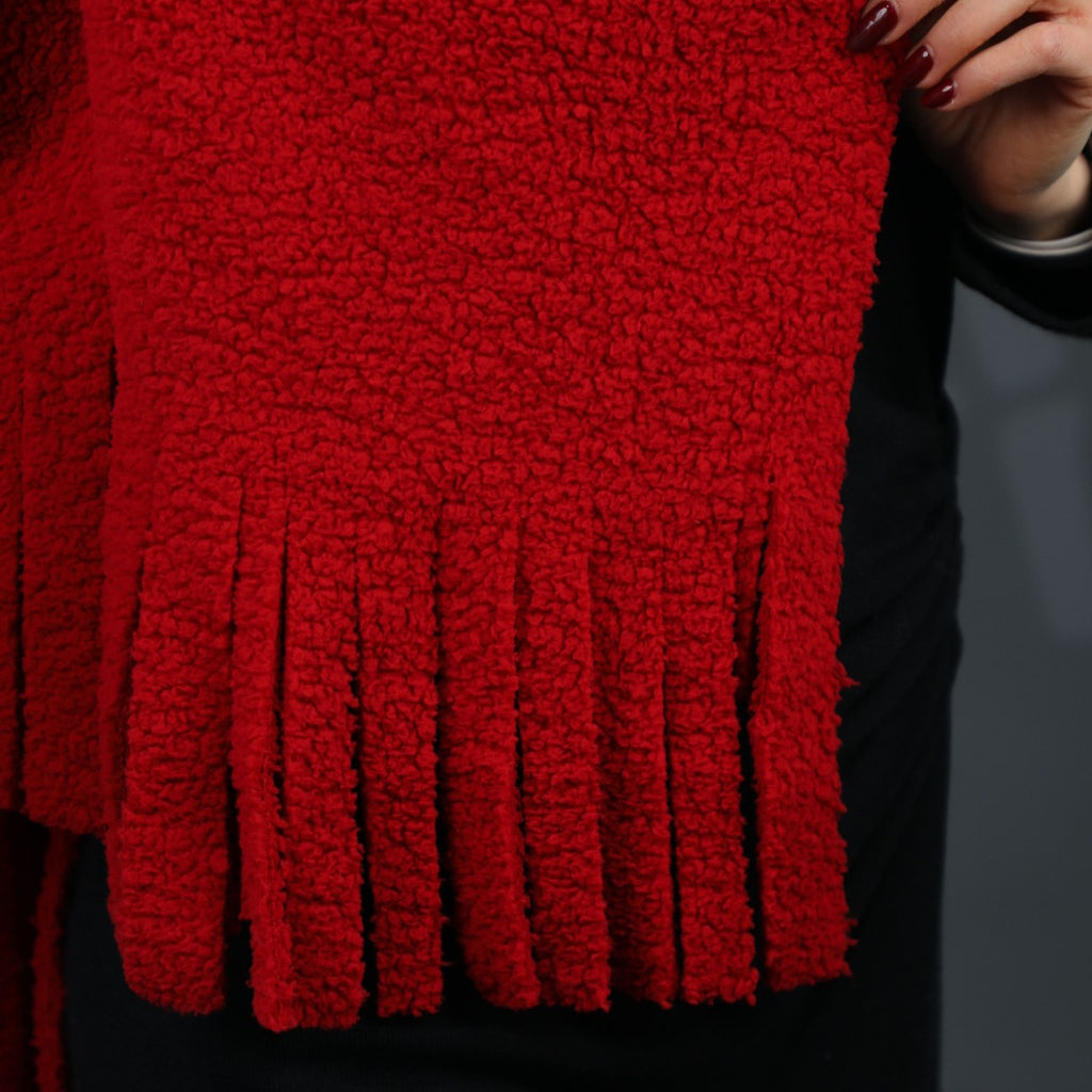 The Crimson Fringe Scarf